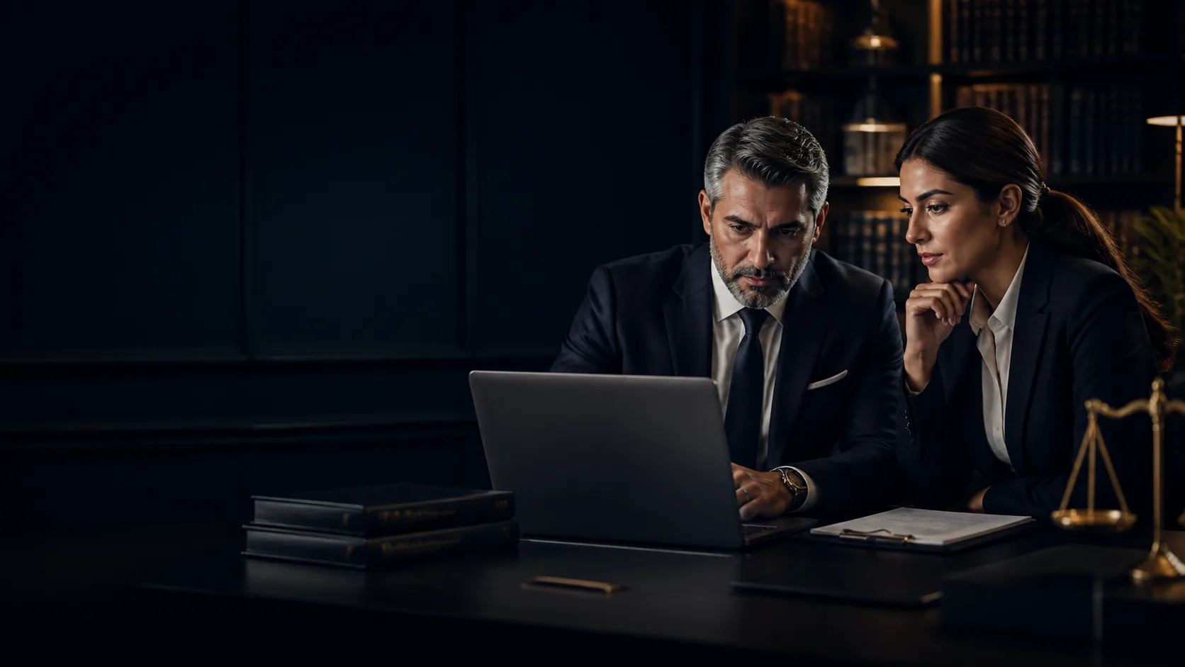 Professional recovery advisers reviewing a confidential case